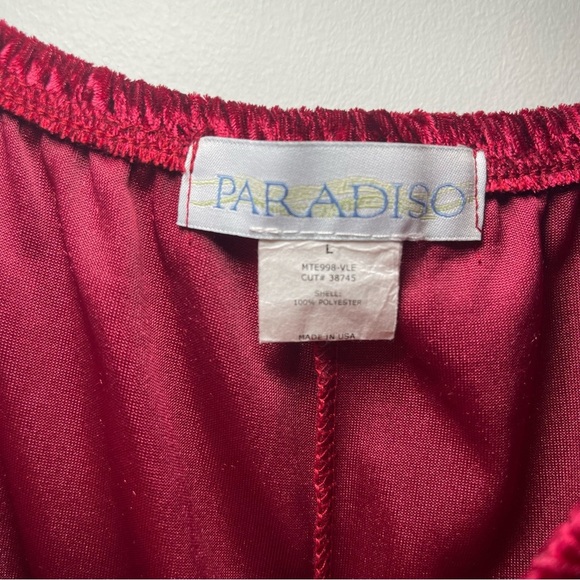 Paradiso Women’s Red Crushed Velvet Off Shoulder Ruffle blouse holiday Top in L - Picture 3 of 6